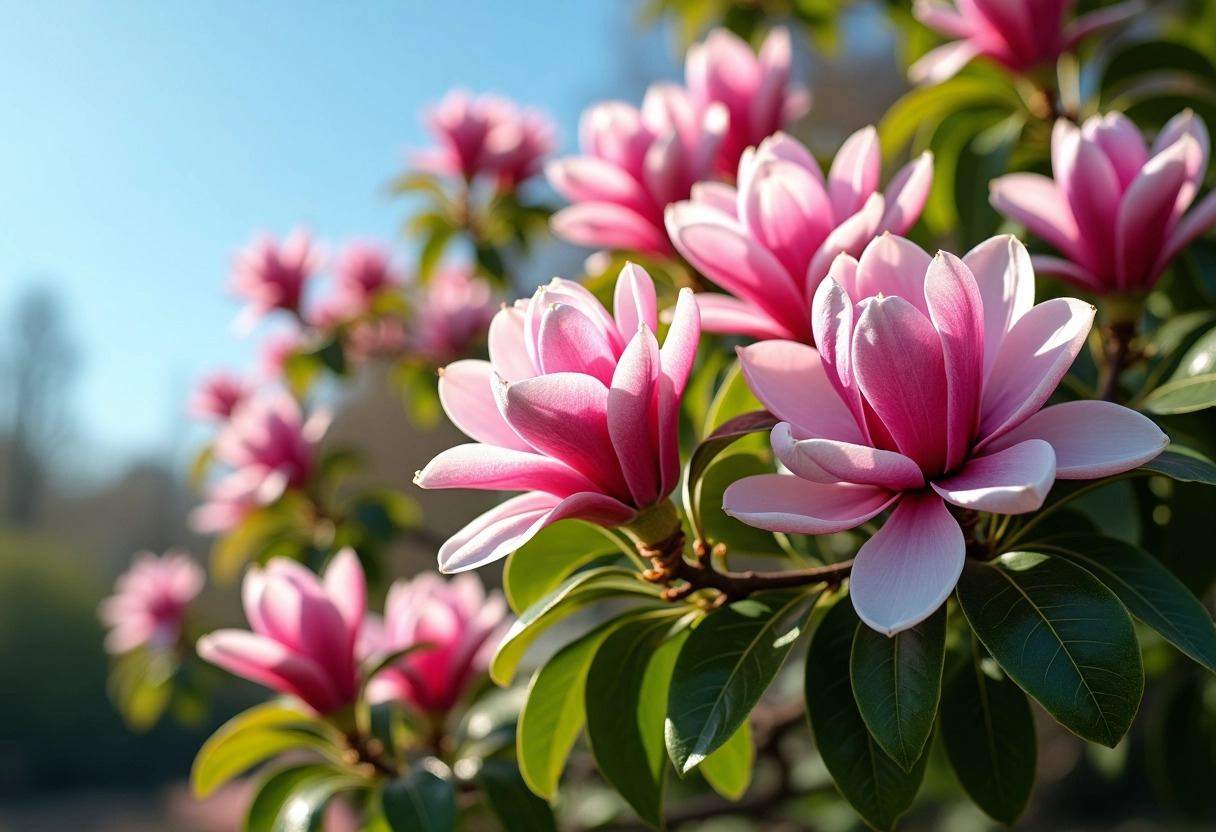 arbres fleurs roses